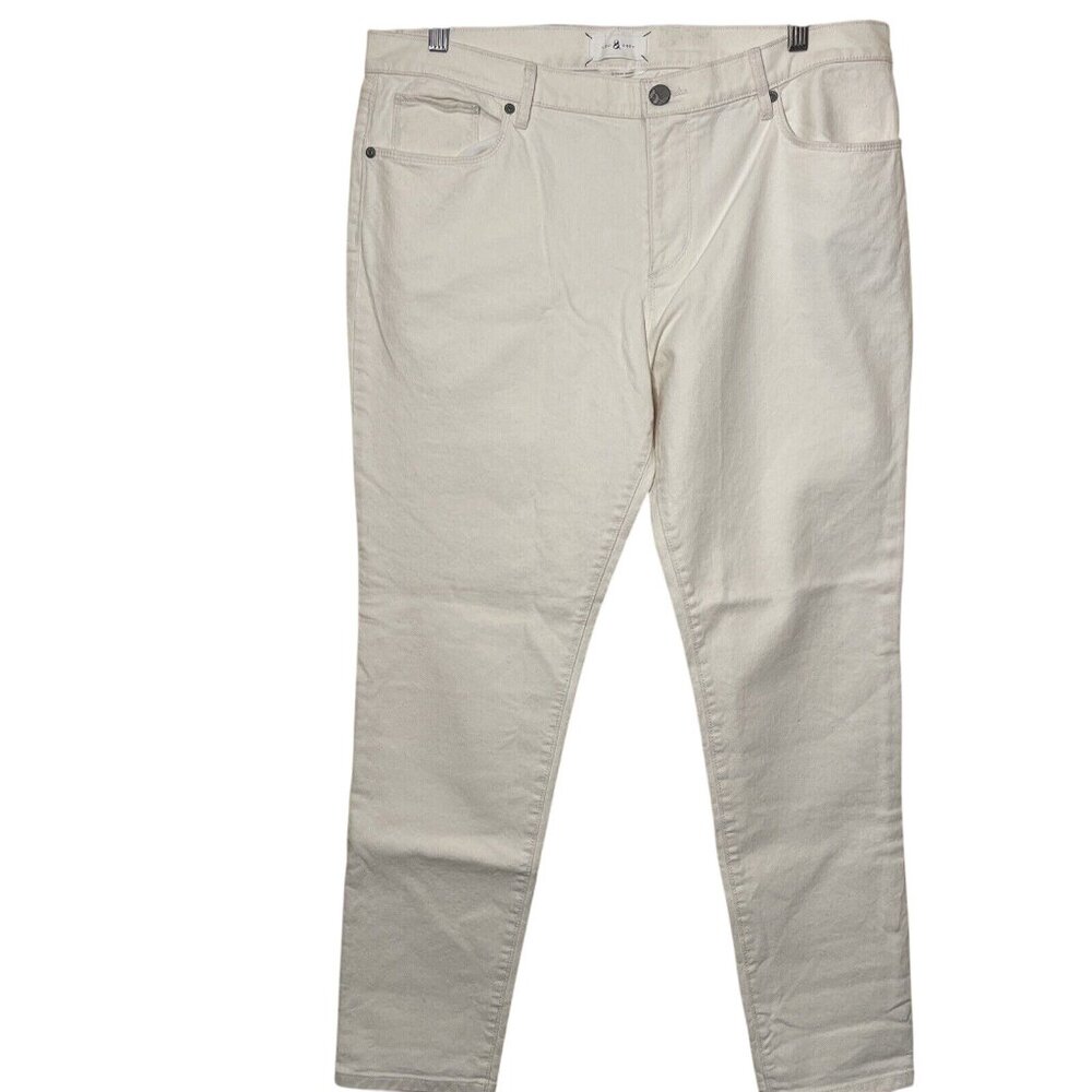 Lou & Grey Off White Cream Slouchy Skinny Jeans‎ Size 32/14